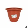 Plant pot Dem Squares Circular Brown 25 x 25 x 19 cm (6 Units) | Tienda24 - Global Online Shop Tienda24.eu