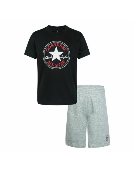 Conjunto Deportivo para Niños Converse Core Tee Negro/Gris | Tienda24 Tienda24.eu