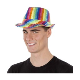 Chapeau My Other Me Rainbow Multicouleur Paillettes S de My Other Me, Chapeaux de chasse - Réf : S2420119, Prix : 7,50 €, Rem...