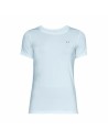 T-shirt à manches courtes femme Under Armour HeatGear Bleu clair | Tienda24 Tienda24.eu