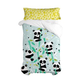 Juego de funda nórdica HappyFriday Moshi Moshi Panda Garden Blue Azul Cama de 105 2 Piezas de HappyFriday, Edredones y fundas...