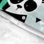 Conjunto de capa de edredom HappyFriday Moshi Moshi Panda Garden Blue Azul Solteiro 2 Peças de HappyFriday, Edredão e capas d...