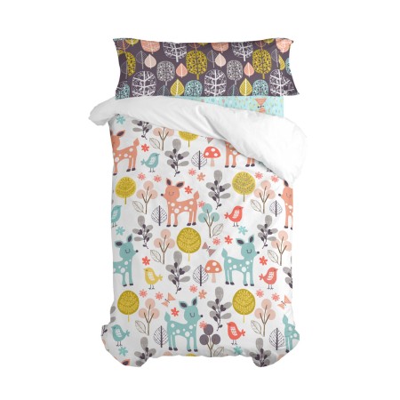 Juego de funda nórdica HappyFriday Moshi Moshi Woodland Multicolor Cama de 105 2 Piezas de HappyFriday, Edredones y fundas pa...