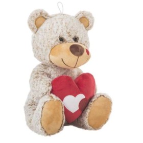 Fluffy toy Beige Bear Heart 22 cm by BigBuy Fun, Animals and figures - Ref: S2435280, Price: 6,91 €, Discount: %