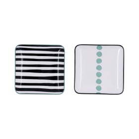 Snack tray Bidasoa Zigzag Multicolour Ceramic Squared 15 x 15 cm 2 Units by Bidasoa, Plates and dishes - Ref: S2711381, Price...