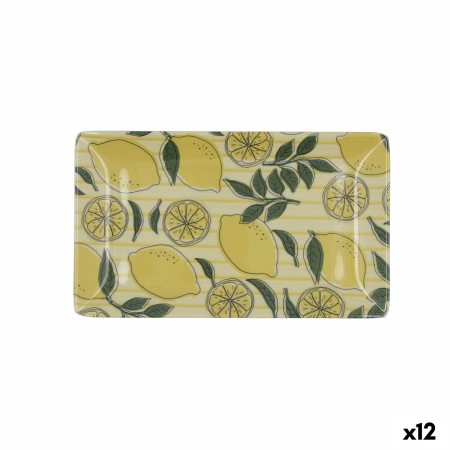 Plateau apéritif Quid Sicilia Multicouleur Bioplastique Citron 25 x 15 x 2 cm (12 Unités) de Quid, Plats et plateaux - Réf : ...