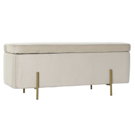 Banquette DKD Home Decor Beige Multicouleur Doré Métal Plastique 109 x 42,5 x 45 cm de DKD Home Decor, Chaises - Réf : S30224...