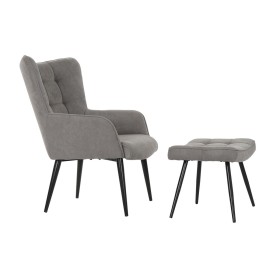 Siège DKD Home Decor Noir Gris Métal 69 x 77 x 91 cm de DKD Home Decor, Chaises - Réf : S3033253, Prix : 191,39 €, Remise : %