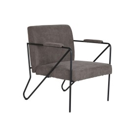 Fauteuil DKD Home Decor Gris Métal Polyester (64 x 69,5 x 76 cm) de DKD Home Decor, Chaises - Réf : S3040710, Prix : 152,59 €...