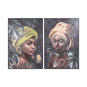 Conjunto de 2 quadros Tela Mulher Tropical 70 x 50 x 1,5 cm (6 Unidades) | Tienda24 - Global Online Shop Tienda24.eu