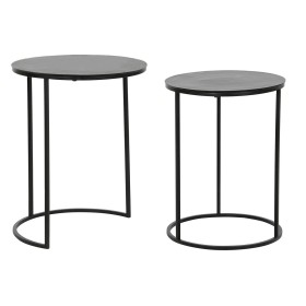 Set of 2 tables DKD Home Decor Black Metal Aluminium 46 x 46 x 58 cm by DKD Home Decor, Tables - Ref: S3052664, Price: 158,33...