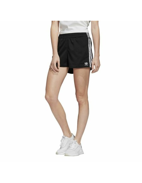 Sports Shorts for Women Adidas 3 Stripes Black | Tienda24 Tienda24.eu