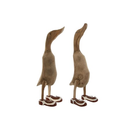 Figura Decorativa Home ESPRIT Blanco Rojo Natural Pato 14 x 28 x 43 cm (2 Unidades) de Home ESPRIT, Adornos - Ref: S3053489, ...