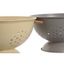 Drainer Home ESPRIT Beige Grey Bamboo Stainless steel 30 x 24,5 x 14 cm (2 Units) by Home ESPRIT, Colanders & Food Strainers ...