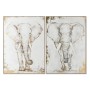 Cadre Home ESPRIT Blanc Beige Gris Doré Eléphant Colonial 100 x 4 x 140 cm (2 Unités) de Home ESPRIT, Impressions sur toile -...