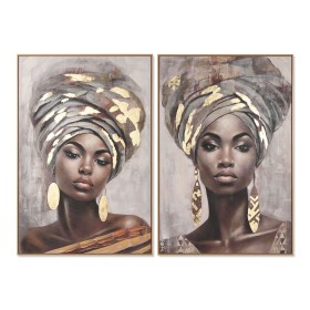 Painting Home ESPRIT Brown Beige Golden Colonial African Woman 80 x 3,5 x 120 cm (2 Units) by Home ESPRIT, Prints on Canvas -...