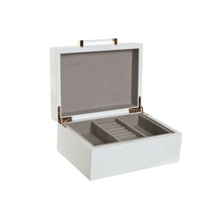 Caja-Joyero Home ESPRIT Blanco Crema Madera Madera MDF 20 x 15,5 x 9,5 cm de Home ESPRIT, Organizadores de joyas - Ref: S3056...