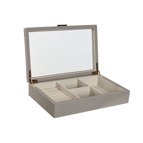 Caja-Joyero Home ESPRIT Beige Cristal 29,5 x 19,5 x 6 cm de Home ESPRIT, Organizadores de joyas - Ref: S3056312, Precio: 27,7...