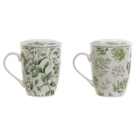 Taza con Filtro para Infusiones Home ESPRIT Blanco Verde 340 ml (2 Unidades) de Home ESPRIT, Tazas - Ref: S3056410, Precio: 9...