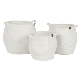 Juego de Cestas Home ESPRIT Blanco Moderno 34 x 34 x 34 cm (3 Piezas) de Home ESPRIT, Cajas - Ref: S3056900, Precio: 40,66 €,...