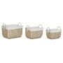 Set de basket Home ESPRIT Blanc Naturel Métal Moderne 45 x 34 x 36 cm (3 Pièces) de Home ESPRIT, Boîtes - Réf : S3056908, Pri...