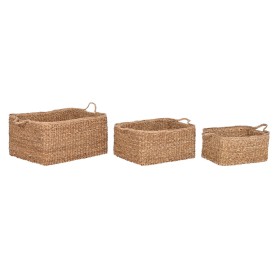 Set di Cestini Home ESPRIT Naturale Fibra naturale Boho 50 x 40 x 30 cm (3 Pezzi) di Home ESPRIT, Scatole decorative - Rif: S...