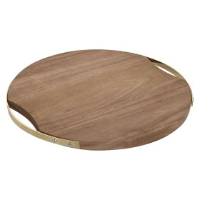 Tábua de corte Home ESPRIT Dourado Natural Metal Acácia 32,3 x 31,3 x 1,4 cm de Home ESPRIT, Tábuas de corte - Ref: S3057551,...