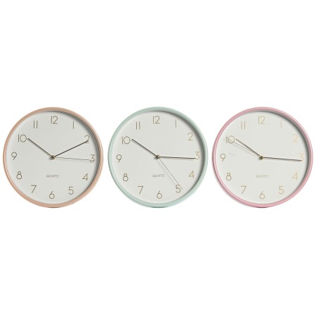 Horloge Murale Home ESPRIT Corail Menthe Lila PVC 25,5 x 4,3 x 25,5 cm (3 Unités) de Home ESPRIT, Pendules murales - Réf : S3...