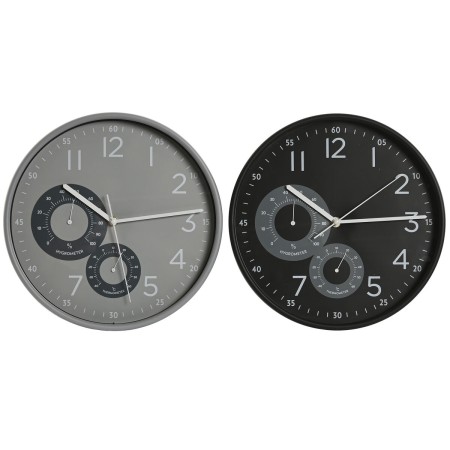 Orologio da Parete Home ESPRIT Nero Grigio PVC 30 x 4,7 x 30 cm (2 Unità) di Home ESPRIT, Orologi da parete - Rif: S3057759, ...