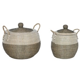 Set de basket Home ESPRIT Blanc Noir Naturel 45 x 45 x 48 cm (2 Pièces) de Home ESPRIT, Boîtes - Réf : S3057773, Prix : 116,5...