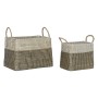 Basket set Home ESPRIT White Black Natural Seagrass Boho 44 x 25 x 38 cm (2 Pieces) | Tienda24 - Global Online Shop Tienda24.eu