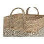 Basket set Home ESPRIT White Natural Light brown PVC Seagrass Rushes 43 x 38 x 36 cm (2 Pieces) by Home ESPRIT, Boxes - Ref: ...