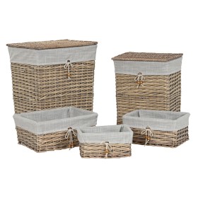 Set de basket Home ESPRIT Beige Naturel osier 47 x 35 x 55 cm 5 Pièces de Home ESPRIT, Corbeilles à linge - Réf : S3057808, P...