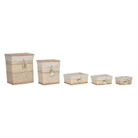 Set di Cestini Home ESPRIT Verde Beige Naturale vimini 47 x 35 x 55 cm 5 Pezzi di Home ESPRIT, Ceste per la biancheria - Rif:...