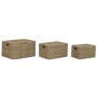 Basket set Home ESPRIT Natural Metal Natural Fibre Tropical 46 x 36 x 26 cm (3 Pieces) by Home ESPRIT, Boxes - Ref: S3058153,...