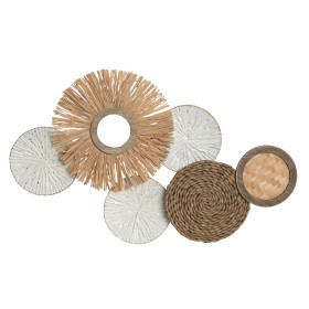 Wall Decoration Home ESPRIT White Natural Circles 70 x 5,5 x 43 cm by Home ESPRIT, Ornaments - Ref: S3058382, Price: 44,44 €,...