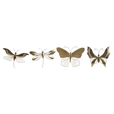 Wall Decoration Home ESPRIT Golden Butterfly 36 x 3 x 26 cm (4 Units) by Home ESPRIT, Ornaments - Ref: S3058386, Price: 56,20...