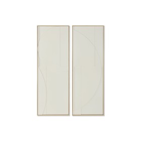 Cadre Home ESPRIT Blanc Naturel Abstrait Scandinave 50 x 4 x 140 cm (2 Unités) de Home ESPRIT, Impressions sur toile - Réf : ...