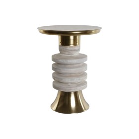 Side table Home ESPRIT White Golden Wood Metal 41 x 41 x 53 cm by Home ESPRIT, Tables - Ref: S3058419, Price: 152,23 €, Disco...