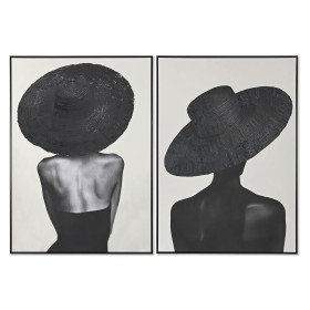 Painting Home ESPRIT White Black Hat Modern 103 x 4,5 x 143 cm (2 Units) by Home ESPRIT, Prints on Canvas - Ref: S3058423, Pr...