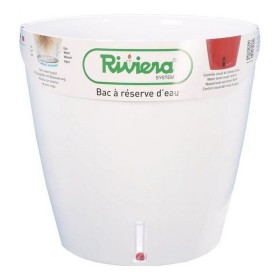 Pot auto-arrosant Riviera Eva New Blanc Plastique Ronde Ø 46 cm
