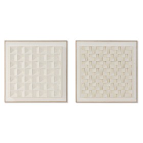 Cuadro Home ESPRIT Beige Geométrico Moderno 60 x 7 x 60 cm (2 Unidades) de Home ESPRIT, Impresiones sobre lienzo - Ref: S3058...