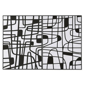 Painting Home ESPRIT White Black Modern 103 x 4,5 x 143 cm (2 Units) by Home ESPRIT, Prints on Canvas - Ref: S3058469, Price:...