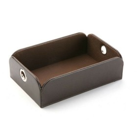 Vaciabolsillos Versa Marrón Polipiel Metal (13 x 6,5 x 20 cm) de Versa, Bandejas - Ref: S3405023, Precio: 7,55 €, Descuento: %