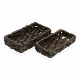 Juego de Cestas Versa Marrón oscuro Polietileno 2 Piezas (11 x 4 x 20 cm) (2 pcs) de Versa, Organizadores de cosméticos - Ref...