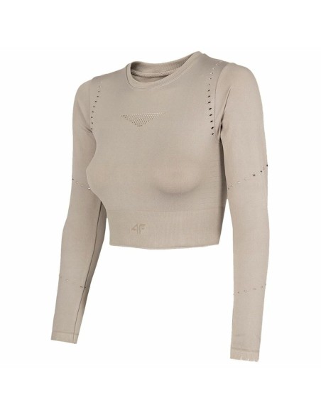 Sudadera sin Capucha Mujer 4F Beige | Tienda24 Tienda24.eu