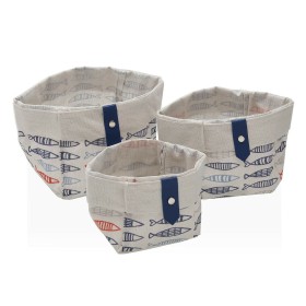 Conjunto de Cestas Versa Peixes Poliéster 14 x 14 x 14 cm Têxtil de Versa, Organizadores de cosméticos - Ref: S3410422, Preço...