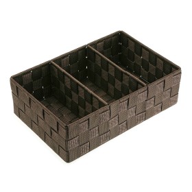 Box with compartments Versa Dark brown 21 x 10 x 32 cm by Versa, Cosmetic Organisers - Ref: S3410612, Price: 8,51 €, Discount: %