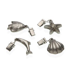 Pinza Sujeta Manteles Versa Metal Aleación de Zinc 7 x 6,8 cm Marino 4 Piezas de Versa, Pinzas para mantel - Ref: S3412355, P...