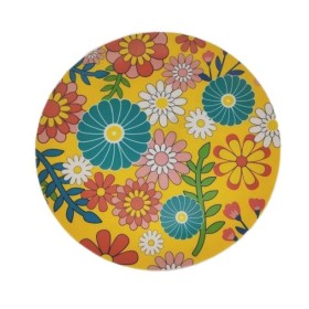 Piatto da pranzo Versa Giallo Polietilene RPET Fiori Ø 25 cm di Versa, Piatti e teglie - Rif: S3412428, Prezzo: 4,36 €, Scont...